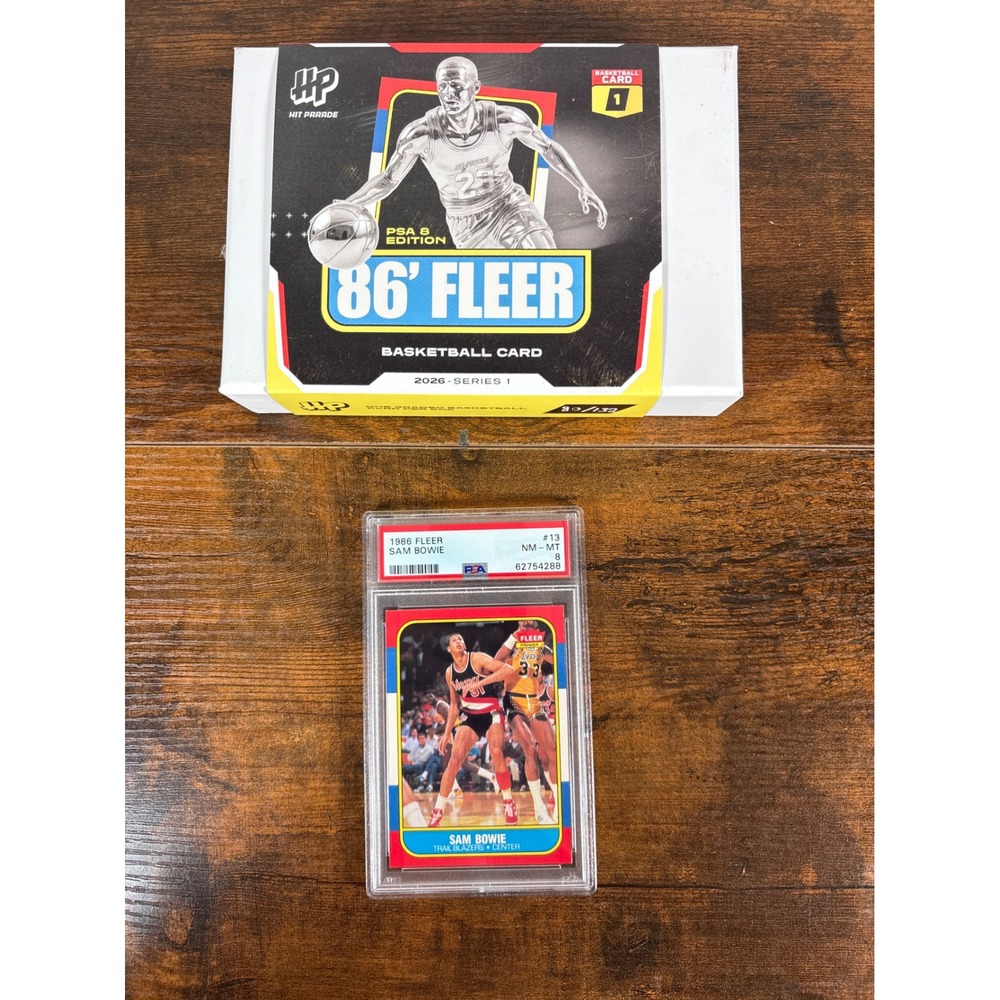 1986 Fleer Sam Bowie #13 PSA 8 NM-MT Portland Trail Blazers Basketball Card